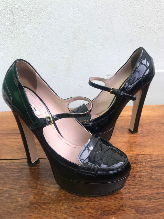 MIU MIU PATENT Décolleté Tacones altos Mary Jane Moda de | Etsy México