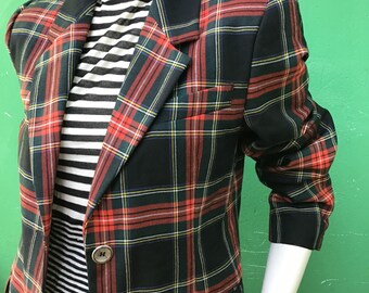 VINTAGE PLAID JACKET| Tartan Plaid Jacket| Fashion Vintage Tartan Jacket| Tailoring Tartan Plaid Jacket| Vintage wool jacket| vintage fashion