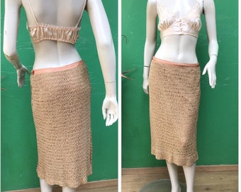 JUPE NUE AU CROCHET DES ANNÉES 60 | Jupe au crochet nue| jupe vintage faite à la main | Jupe mode| Jupe nue au crochet sur mesure | Fille de mode