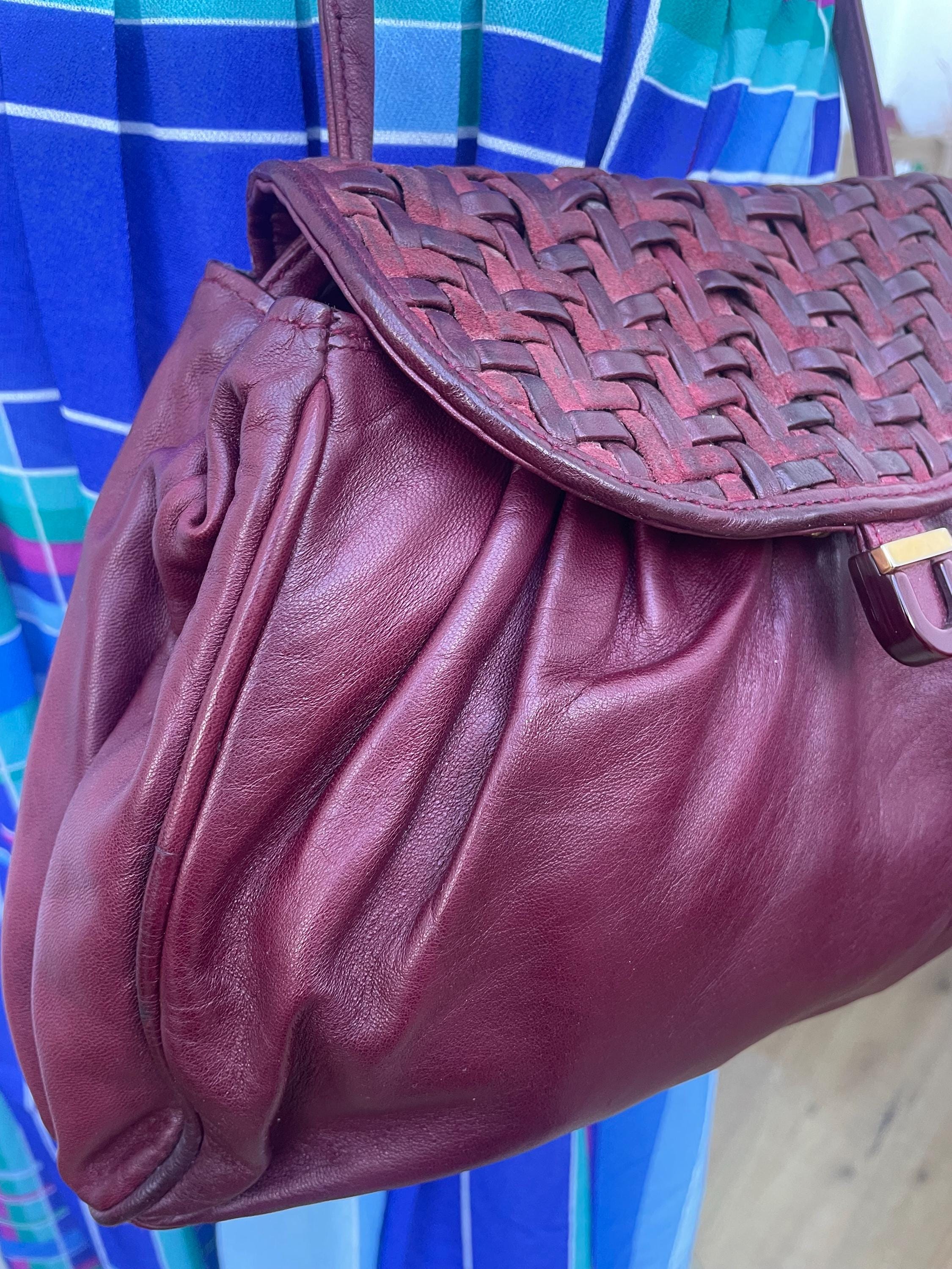 BOTTEGA ピンク 編み込みレザー ショルダーバッグ