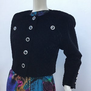 MARIO BORSATO JACKET| Black Velvet matellase blazer|Rare Fashion couture Jacket | Fashion vintage Luxury Blazer| Matellase Velvet jacket