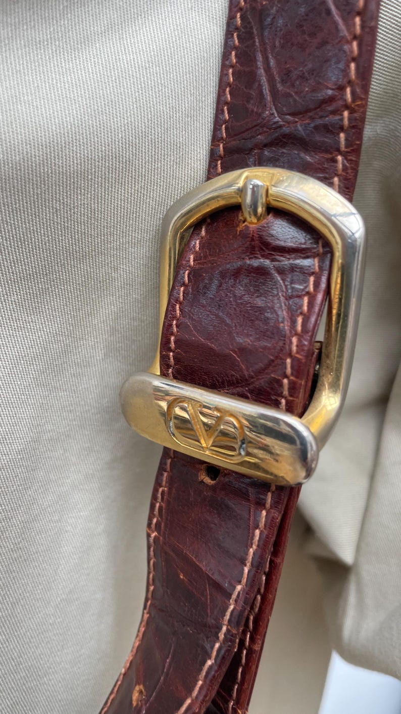 VALENTINO GARAVANI schoudertas | Tas van leer met krokodillenprint | Tas van reliëfleder | Valentino Garavani schoudertas | Valentino voor verzamelaars afbeelding 15