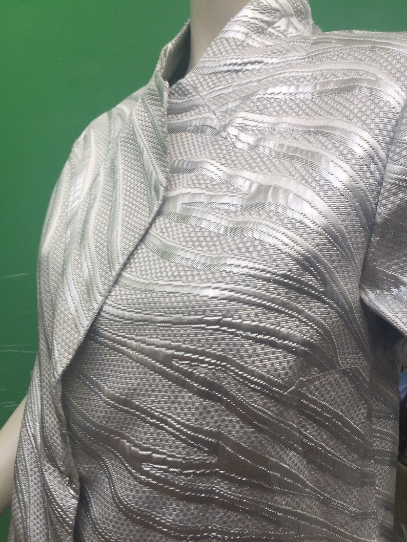 LUREX BROCCATO SILVER Jacket 90s Sartorial Jacket Silver lurex jacket Vintage silver jacket