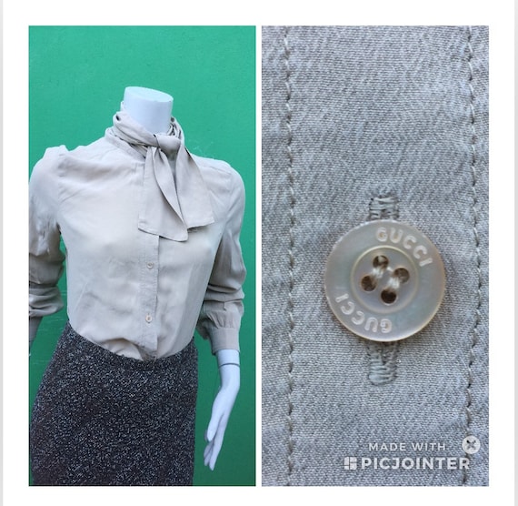 GUCCI SILK BLOUSE | Gucci Silk shirt | Beige Gucci