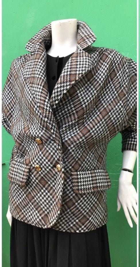 A/1 MARIO BORSATO JACKET| Plaid Wool Vintage Jacket| 80s Wool