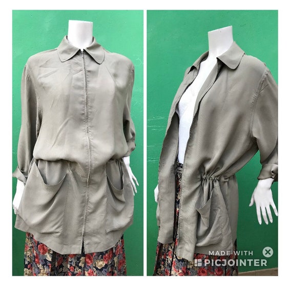 SAFARI TRENDY SILK Blazer | 90s Vintage silk blaze