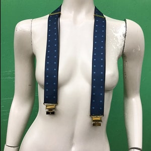 VINTAGE SUSPENDERS NAVY | Elastic suspenders vintage | Italian vintage suspenders | Fashion casual suspenders | Fashionable suspenders