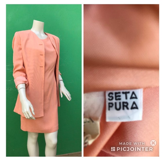 TWO PIECE SILK Set Silk dress and blazer Complete