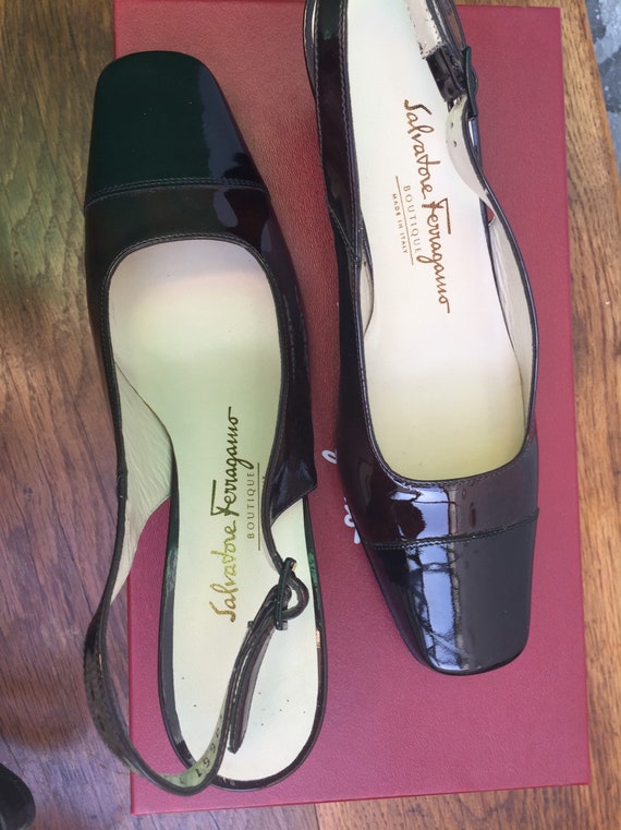 FERRAGAMO LEATHER SLINGBACK Deadstock slingback Sa