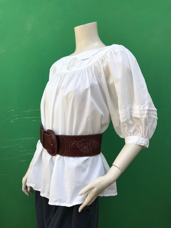 COTTON WHITE EMBROIDERED Blouse Bohemian Embroider