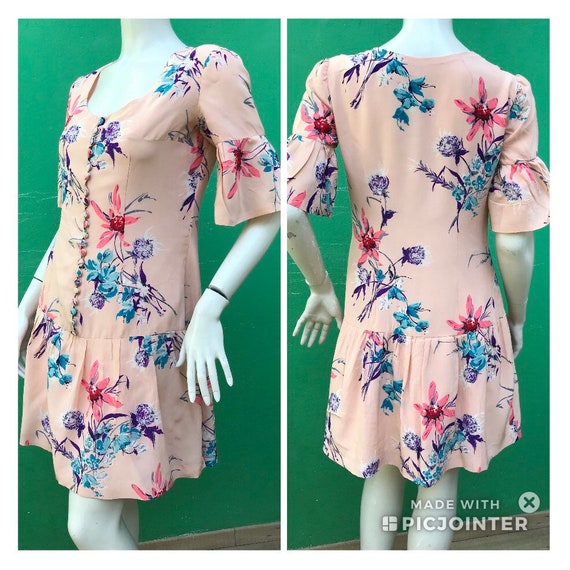 Tailoring FLORAL SILK DRESS | Vintage floral silk