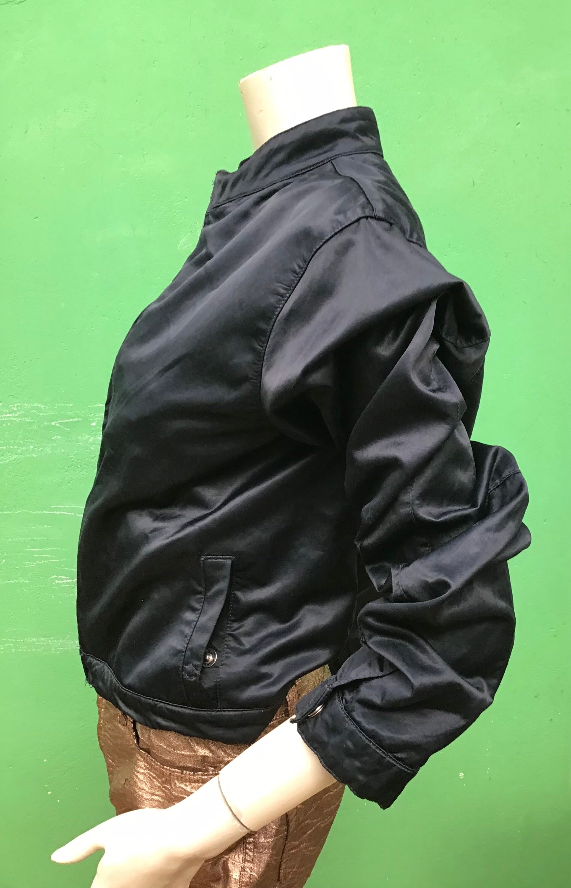 VINTAGE ARMANI JEANS Jacket| Armani Satin Navy Bomber