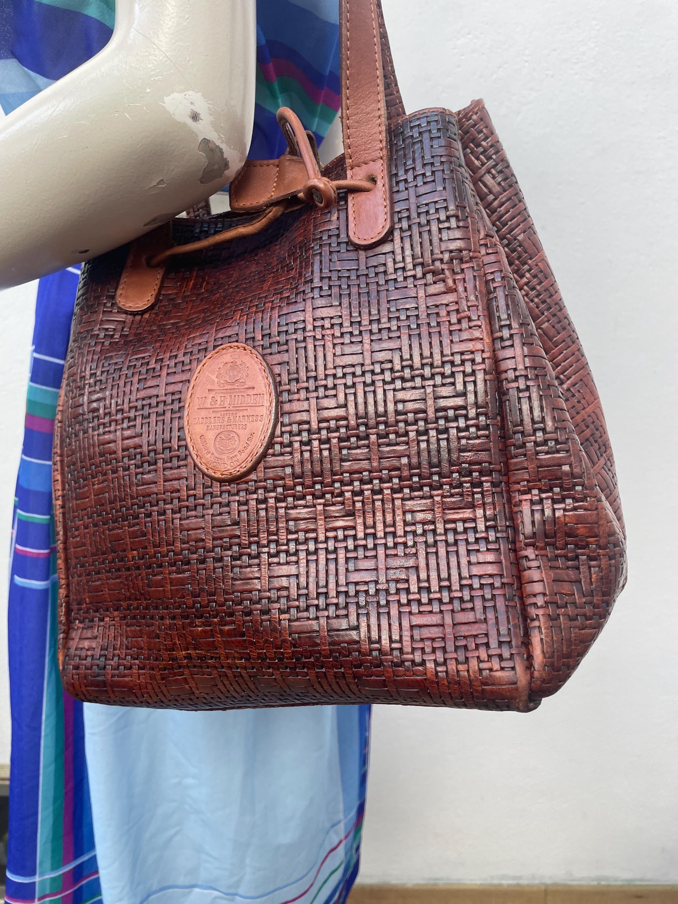バッグ vintage braid pattern shoulder bag BRAIDED LEATHER Shoulder Strap| Florentine Handicraft Bag| Luxury