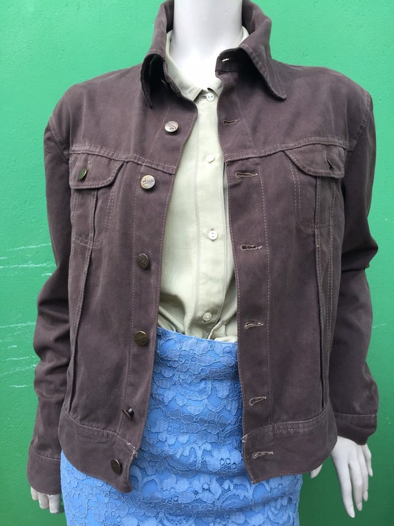 90s COTTON VINTAGE JACKET | Fashion vintage Brown… - image 4