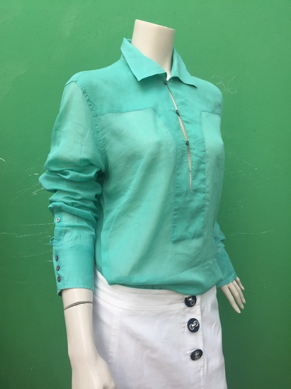 GUCCI COTTON SHIRT | Green Gucci fashion cotton t… - image 8