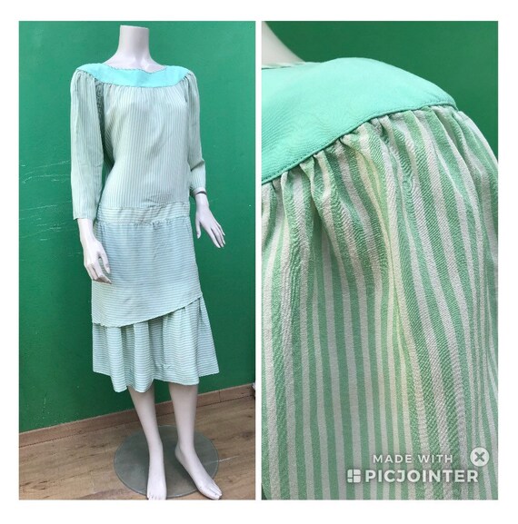 VINTAGE-STRIPED SILK Dress| Aspesi Vintage Dress … - image 1