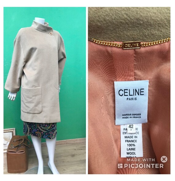 CELINE VINTAGE WOOL Coat | Kimono Camel Coat Style