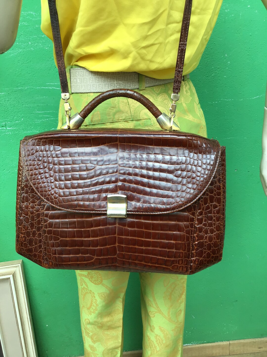 VINTAGE LUXURY BAG Florentine Handicraft Luxury Bag Brown Leather