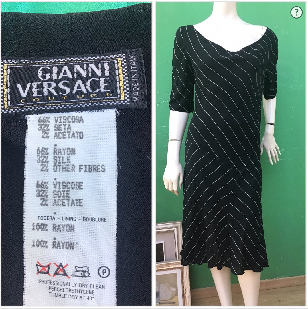 VINTAGE GIANNI VERSACE Black Silk Dress Fashion Vintage Etsy