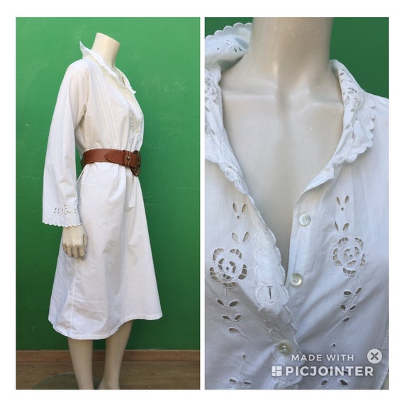 ANCIENT NIGHT SHIRT Embroidered Night Shirt White