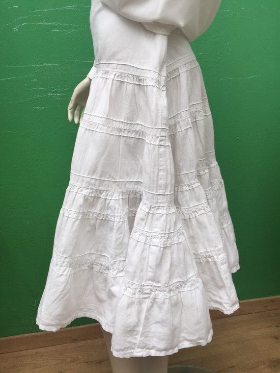 A/1 WHITE COTTON SKIRT | Long flounced skirt| Whi… - image 6
