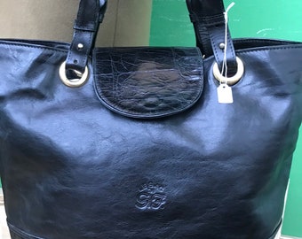 VINTAGE-BLACK LEATHER Luxury Bucket | Leather fashion Boho bucket | 90s Vintage black leather bag| Luxury vintage shoulderbag |