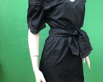 THIERRY MUGLER Vintage DRESS| Rare Fashion vintage Dress| Black cotton Thierry Mugler | Vintage Fashion vintage design| Black Therry Mugler