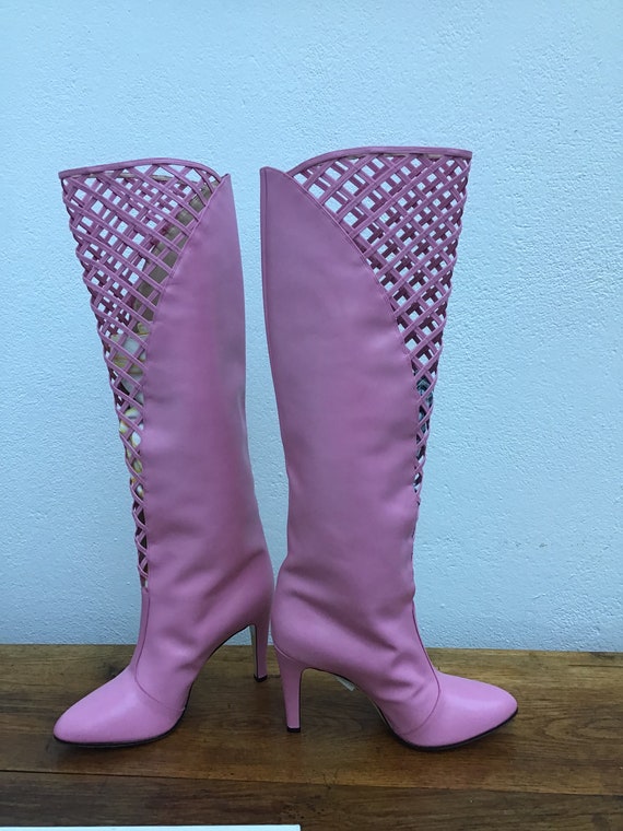 GUCCI LEATHER BOOTS | Laser Cut Boots| Pink Leather Boots Gucci