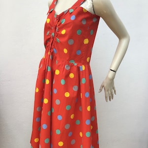 TAILORING COTTON DRESS | Vintage fashion polka dots multicolors dress | Tailored Vintage Dress | Multicolors Cotton dress| Handmade dress