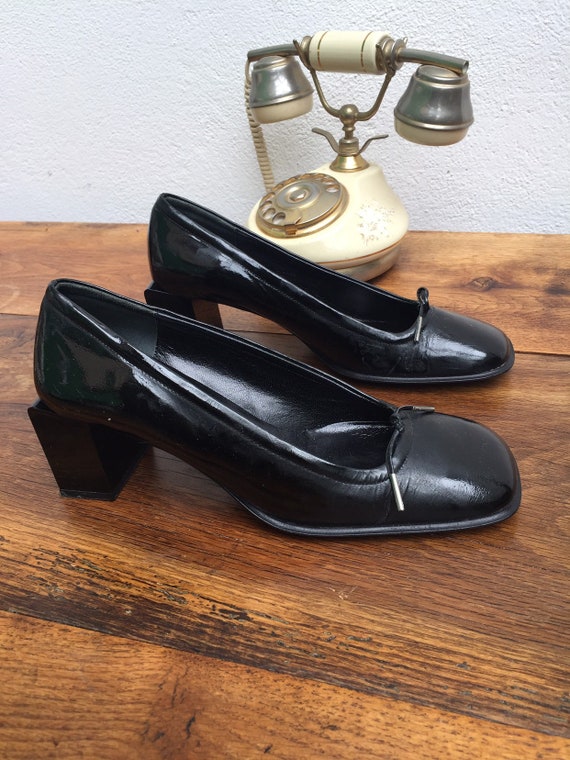 calvin klein black patent shoes