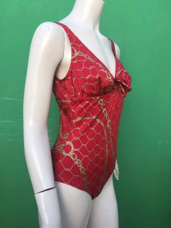 RED VINTAGE SWIMSUIT | 90s Swimsuit| Baroque Swim… - image 7