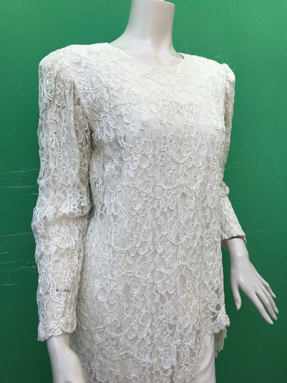 LACE MINI DRESS | Fashion Cream Lace Mini Dress| … - image 7