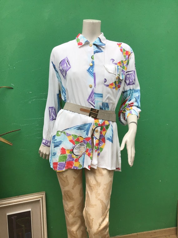 A/1 90s VINTAGE Shirt | Fashion Vintage Printed S… - image 2