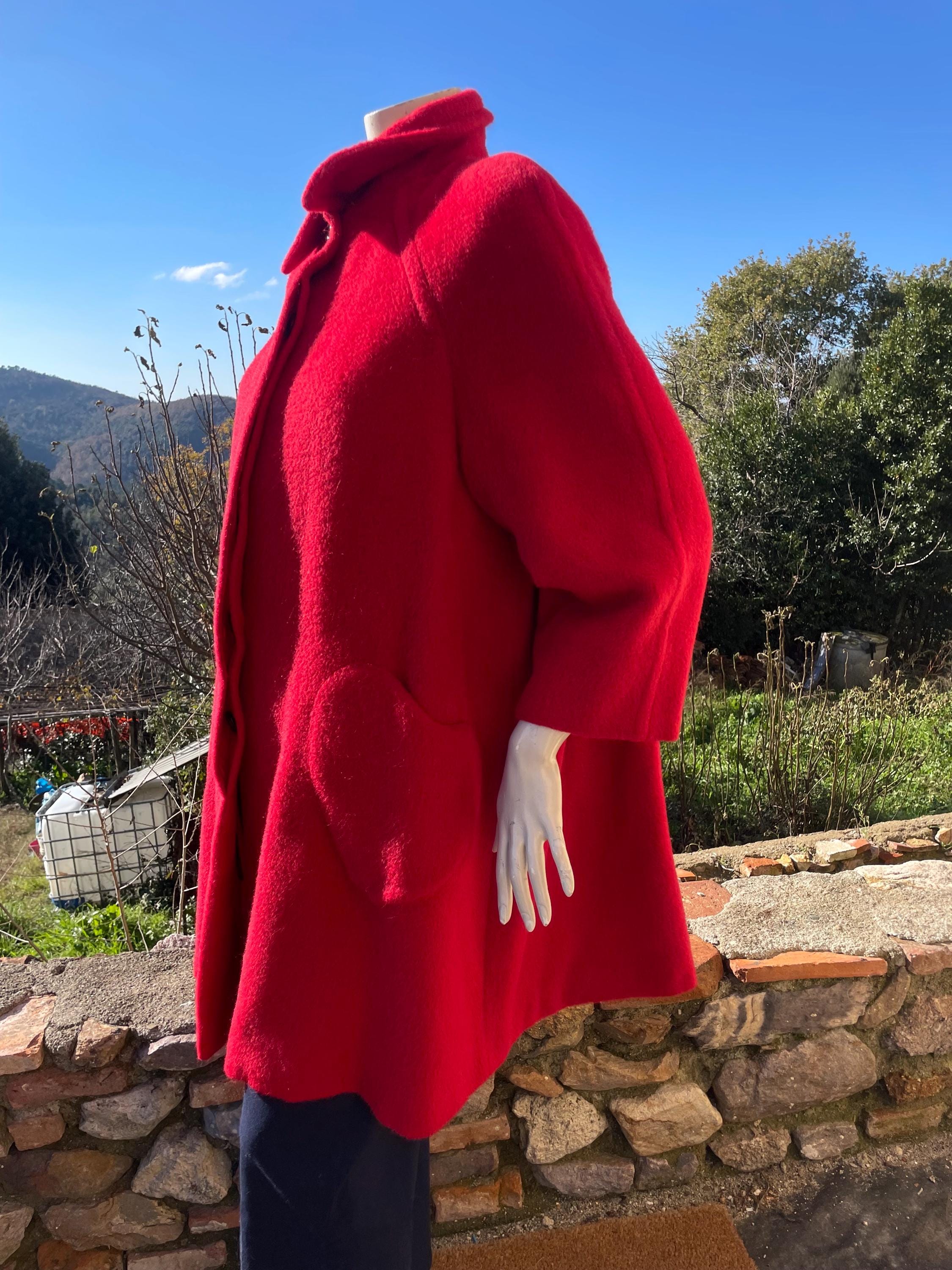 VALENTINO GARAVANI COAT| Rare Red Wool Coat| Fashion Vintage Coat