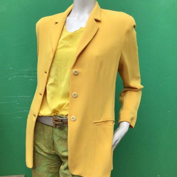 VINTAGE- MAX & Co Jacket | Yellow vintage blazer | Fashion vintage Blazer | fashion vintage jacket | yellow jacket |90s Max Mara jacket |