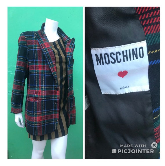 WOOL JACKET MOSCHINO Moschino Plaid Jacket Classic