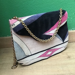 EMILIO PUCCI SHOULDERBAG|Vintage velvet shoulderbag| Collector&#39;s bag| Rare design Emilio Pucci Bag | Fashion vintage clutch bag | Emilio Pucci