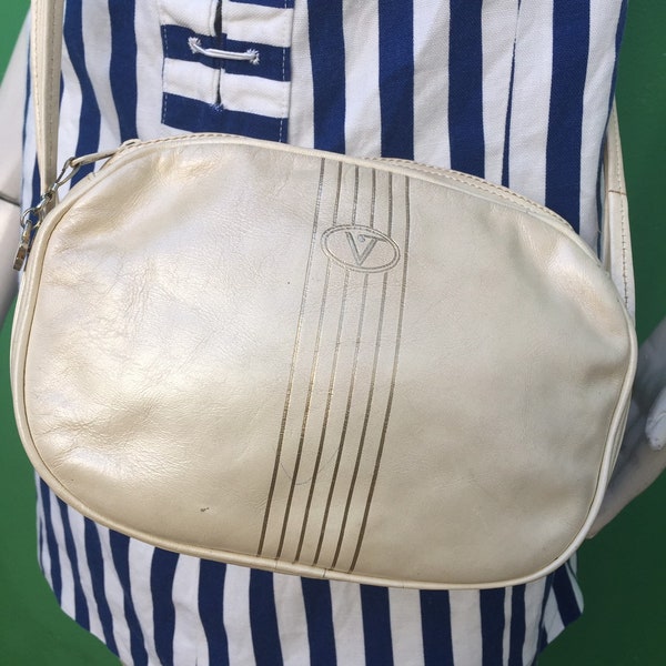 VALENTINO- Mario Valentino SHOULDERBAG |Fashion Cream Leather bag | Valentino leather shoulderbag | Vintage shoulder bag | Vintage Tassel Bag