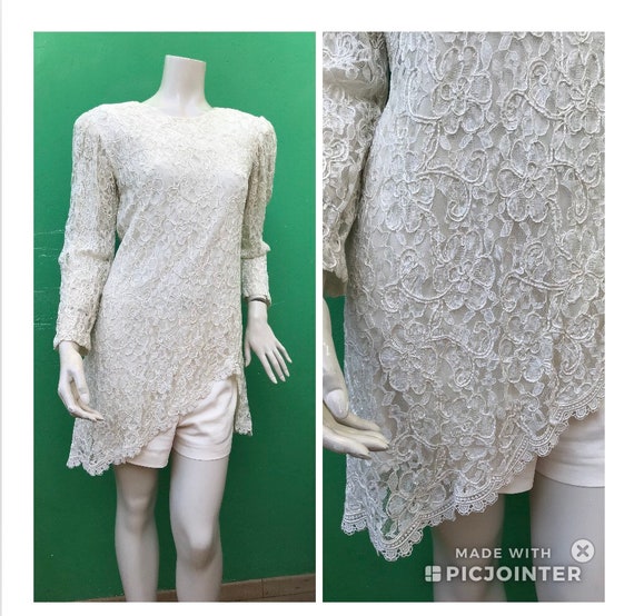 LACE MINI DRESS | Fashion Cream Lace Mini Dress| … - image 4