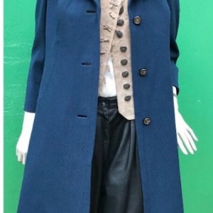 TAILORING WOOL COAT| Handmade blue Coat| Fashion wool coat| Vintage tailoring wool coat| Handmade wool coat| Fashionable coat| vintage coat