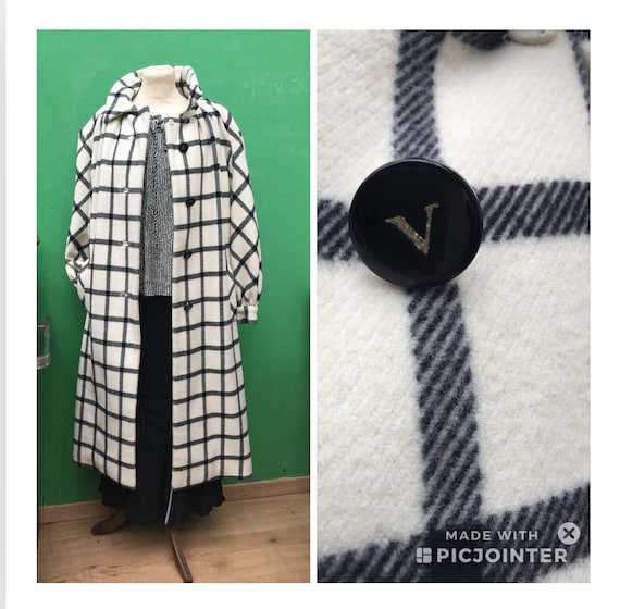 WOOL PLAID COAT Luxury Long Coat Valentino coat Fa