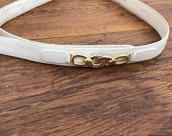 CELINE VINTAGE BELT| White Leather Belt | Women Vintage  display picture 1