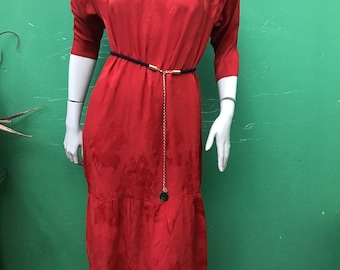 TAILORING RED SILK dress| Brocade red silk dress| Vintage tailoring vintage dress | Fashion vintage girl |Red. Silk dress| Handmade dress