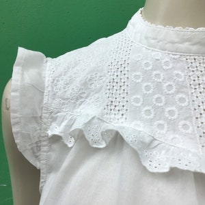 f/1 VINTAGE WHITE COTTON tank top | Fashion Shirt | romantic Cotton Shirt | Cotton tank top blouse| Vintage tank top| White cotton shirt