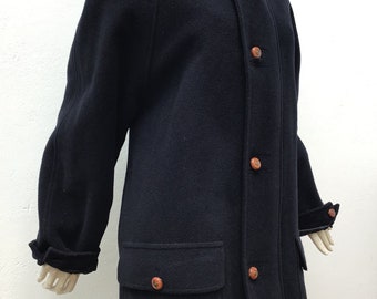 Vintage 90's Yves Saint Laurent YSL 100% Wool Gray Overcoat Jacket