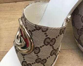 GUCCI MONOGRAM SABOT| Gucci Monogram Leather Mule | Fashion