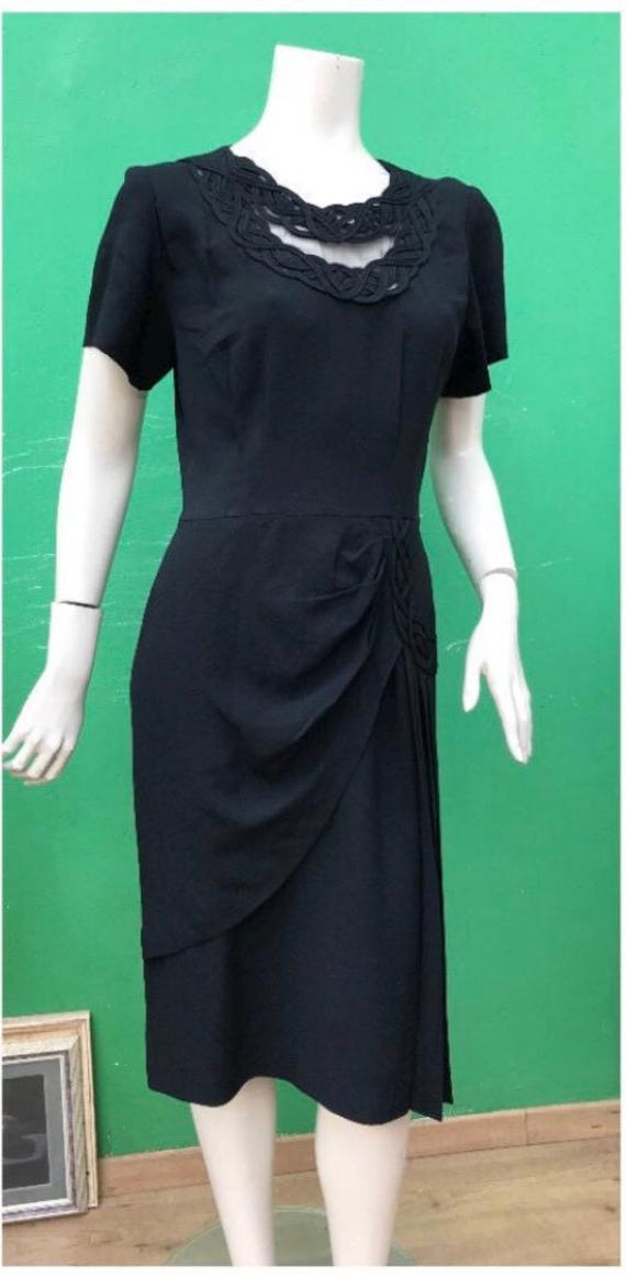 Robe Norma Kamali | Robe noire de créateur | Robe vintage noire Norma Kamali | Mode vintage Norma Kamali | Robe noire Norma Kamali