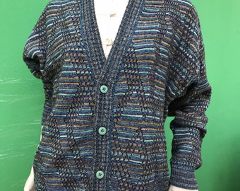 a/1 VINTAGE MULTICOLOURS CARDIGAN| Vintage Fashion cardigan| multi-colored cardigan | Unisex oversized cardigan|Vintage Fashionable cardigan
