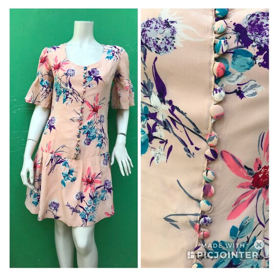 TAILORING FLORAL SILK Dress Floral Silk Dress Sar… Gem