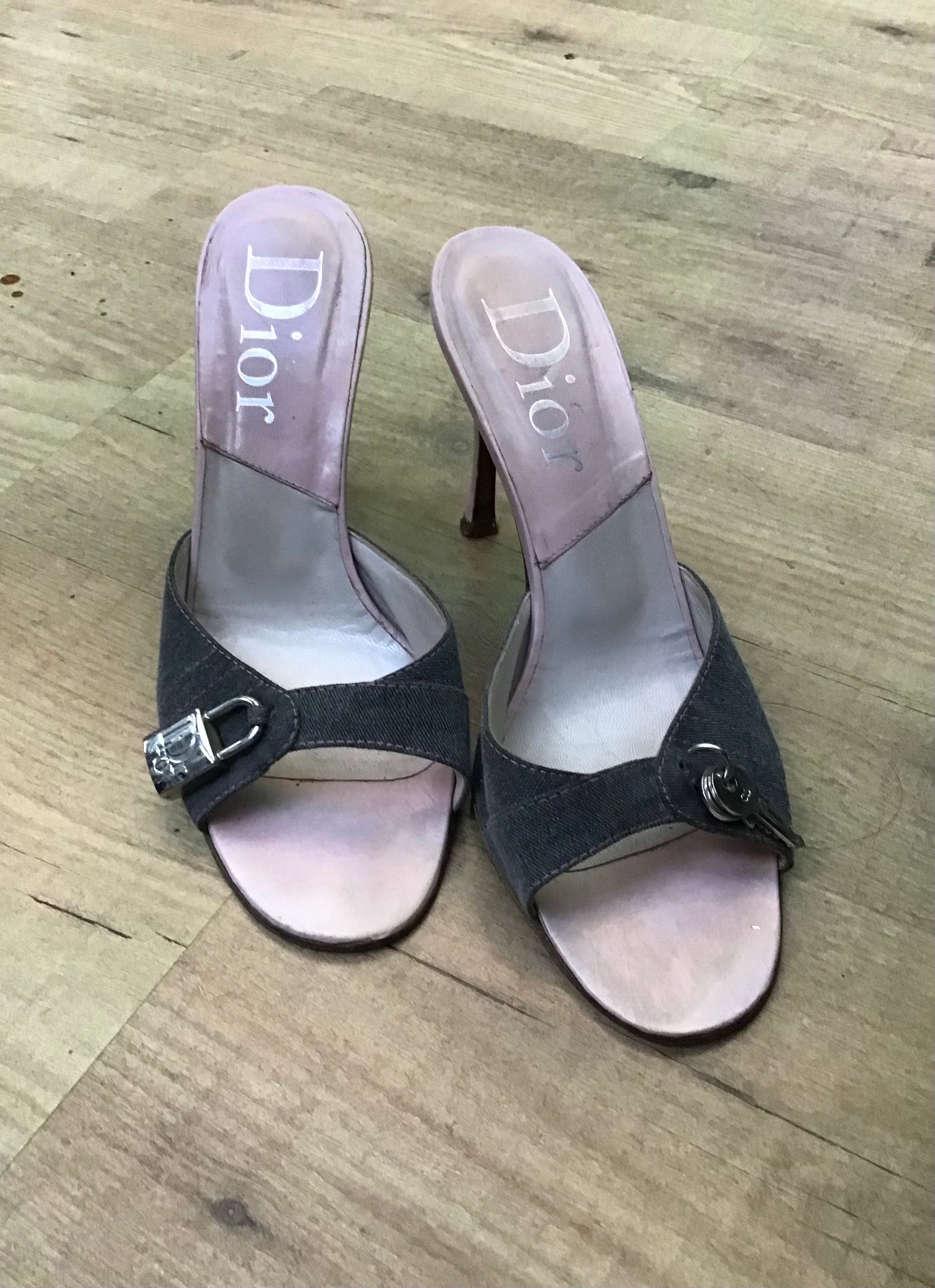 CHRISTIAN DIOR SABOT| Christian Dior Mules Leather Jeans | High
